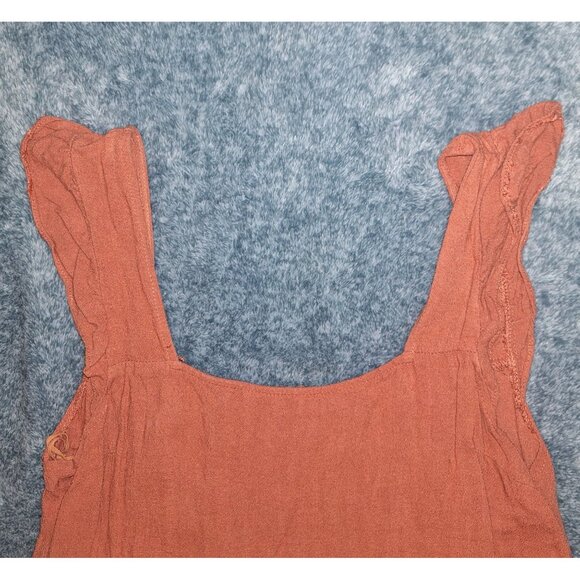 Wishlist Apparel Womens Large Rust Sleeveless Summer Dress With Ruffled Straps - Picture 13 of 16